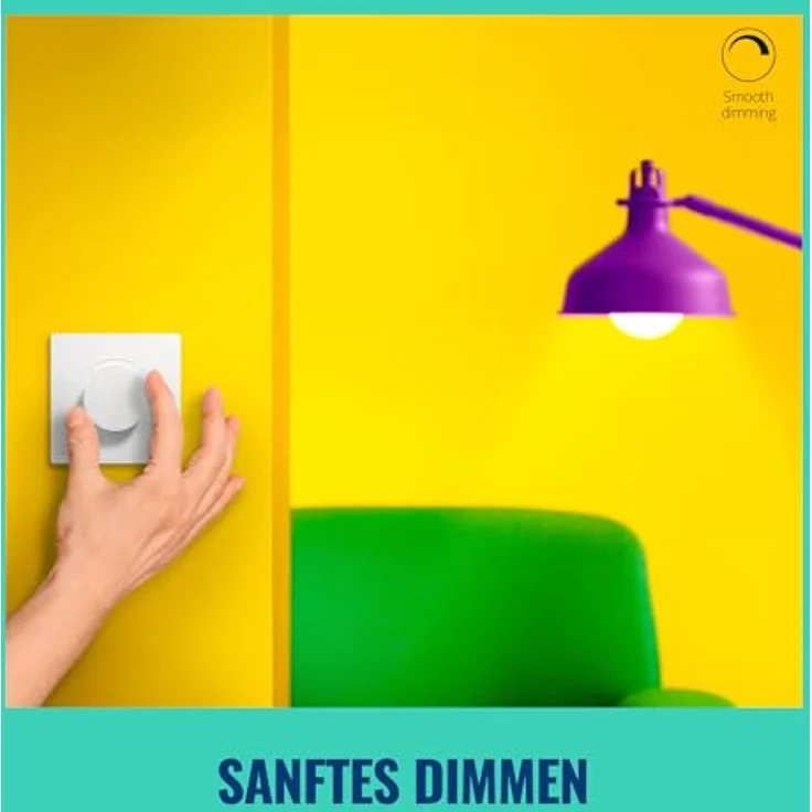 WIZ WiZ Dial Switch USB Schalter, kabelloser Lichtschalter mit dimmbarem Drehregler, Weiß – Bild 6