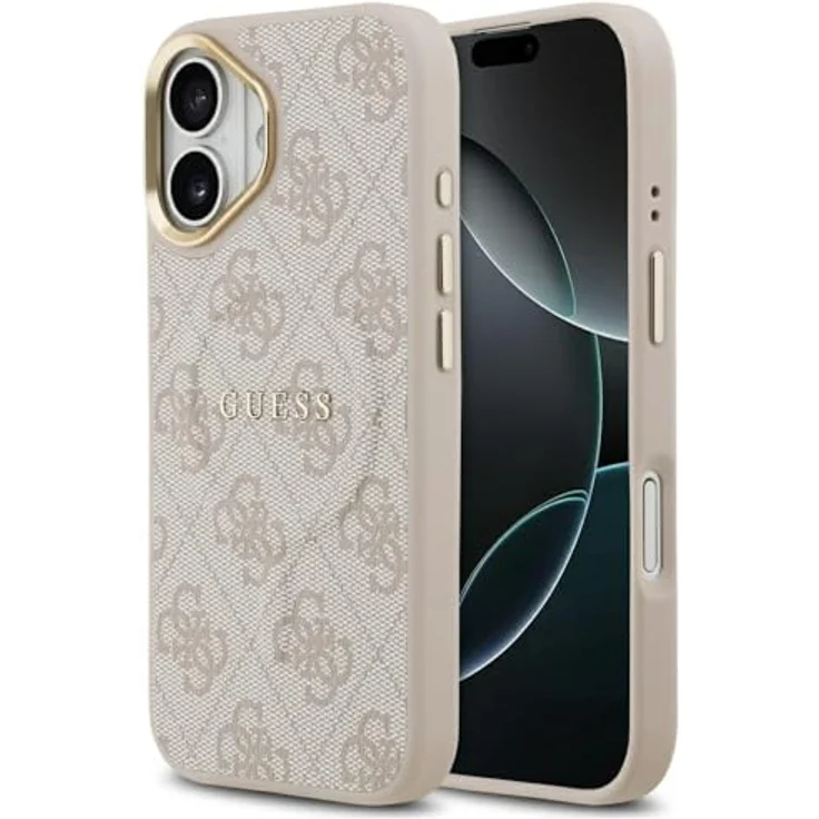CG MOBILE Guess 4G PU Classic Logo Hülle kompatibel mit MagSafe für iPhone 17, pink, TPU/PC/Kunstleder – Bild 1