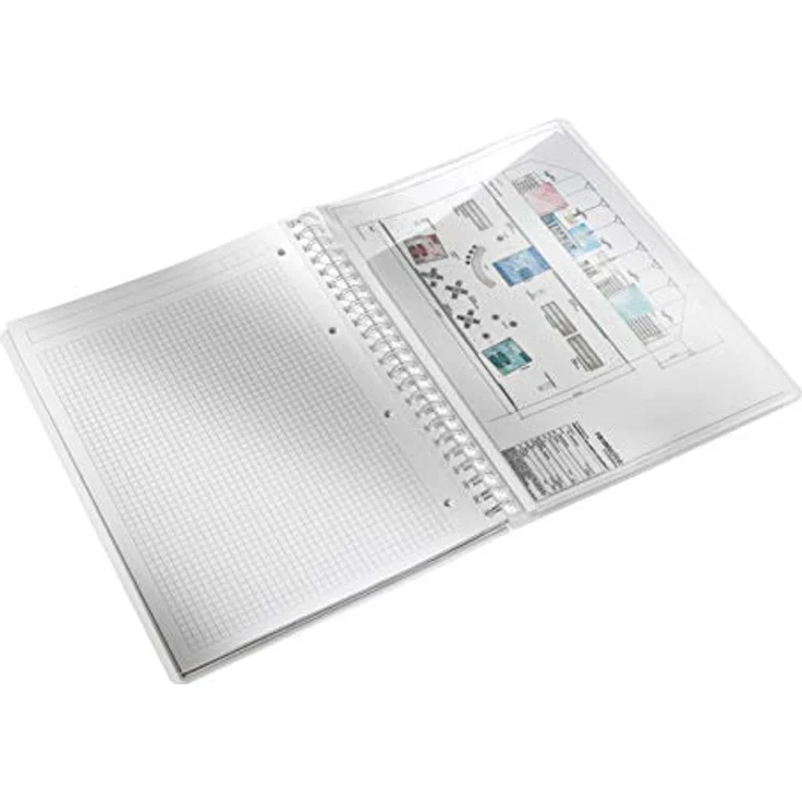 LEITZ Collegeblock WOW 4638, A4 kariert, FSC-Papier, mit PP-Einband und herausnehmbarem Lineal, 80 Blatt – Bild 3