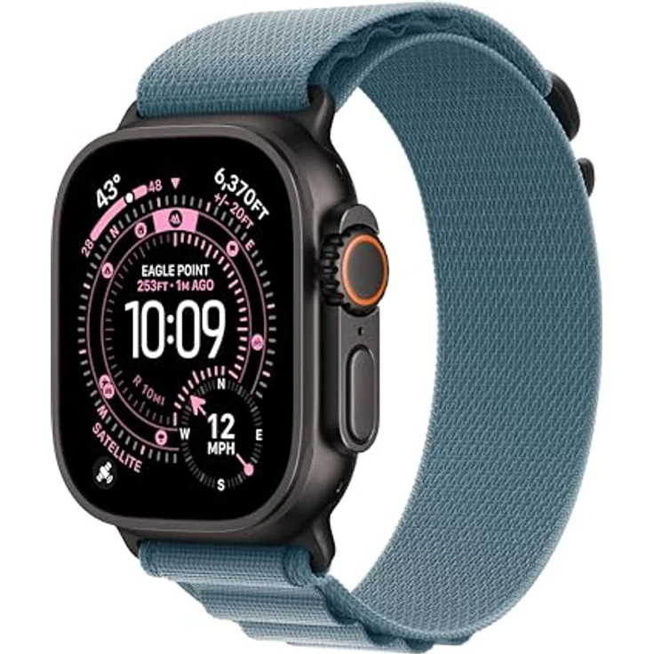 Apple Watch Band Alpine Loop, 49 mm, hellblau, Small, mit recycelten Materialien und korrosionsbeständigem Titan-G-Haken – Bild 2