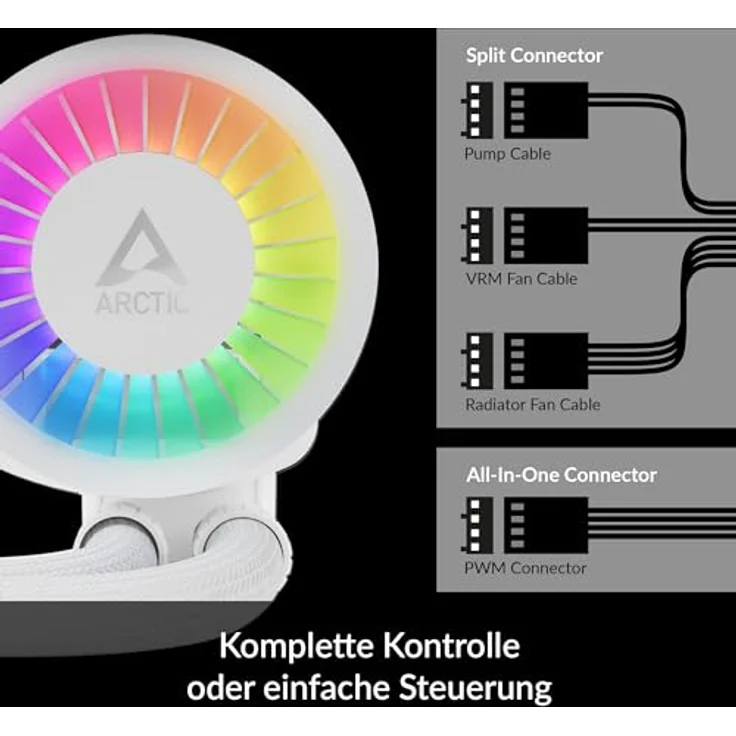 ARCTIC Liquid Freezer III 420 A-RGB - Wasserkühlung PC, AIO CPU Wasserkühler, Intel & AMD, effiziente PWM-gesteuerte Pumpe, Lüfter: 200–1900 rpm, LGA1851 und LGA1700 Contact Frame - Weiß – Bild 3