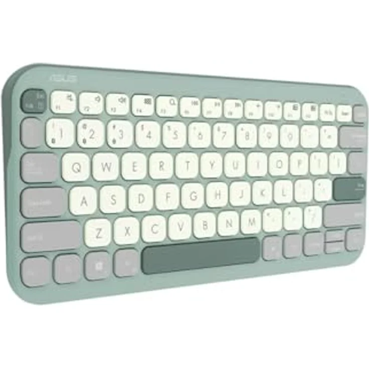 Asus KW100 Kabellos Tastatur, Deutsch QWERTZ, für Mac, Grün/Hellgrün, bis zu 3 Geräte koppeln – Bild 4