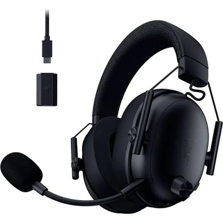 Razer BlackShark V3, Kabelloses E-Sport-Headset mit Triforce 50mm Treiber, abnehmbarem Mikrofon, THX Spatial Audio, Wireless 2,4GHz & Bluetooth, FPS-Profile, PC/Mac | Schwarz