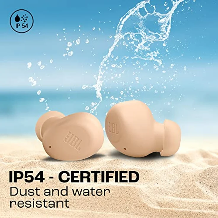JBL Wave Buds, Bluetooth In-Ear Headsets mit JBL Deep Bass, 32 Stunden Akkulaufzeit, beige – Bild 8