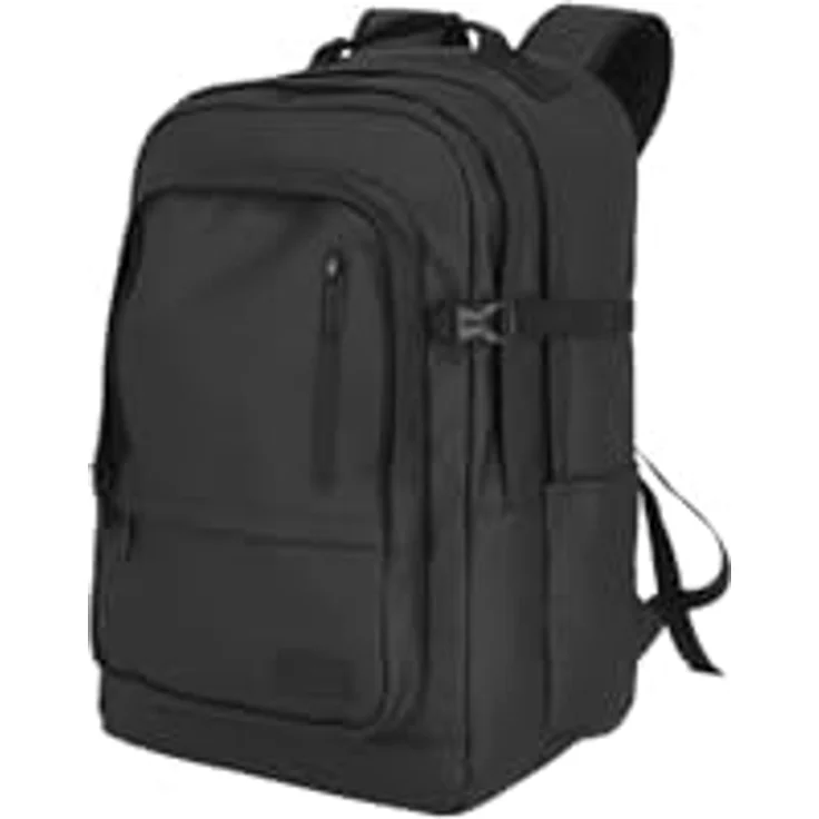 Travelite BASICS Rucksack, wasserabweisend mit gepolstertem Laptop Fach für 15,6 Zoll, Aufsteckfunktion, Schwarz, 28 Liter, 900 Gramm – Bild 1