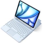 Inateck iPad Hülle mit abnehmbarer Tastatur und Touchpad für iPad 10/11 Gen., Air 11 Zoll M3/M2 (2025/2024), Pro 11, 360° Rundumschutz, verstellbarer Ständer, Bluetooth 5.3