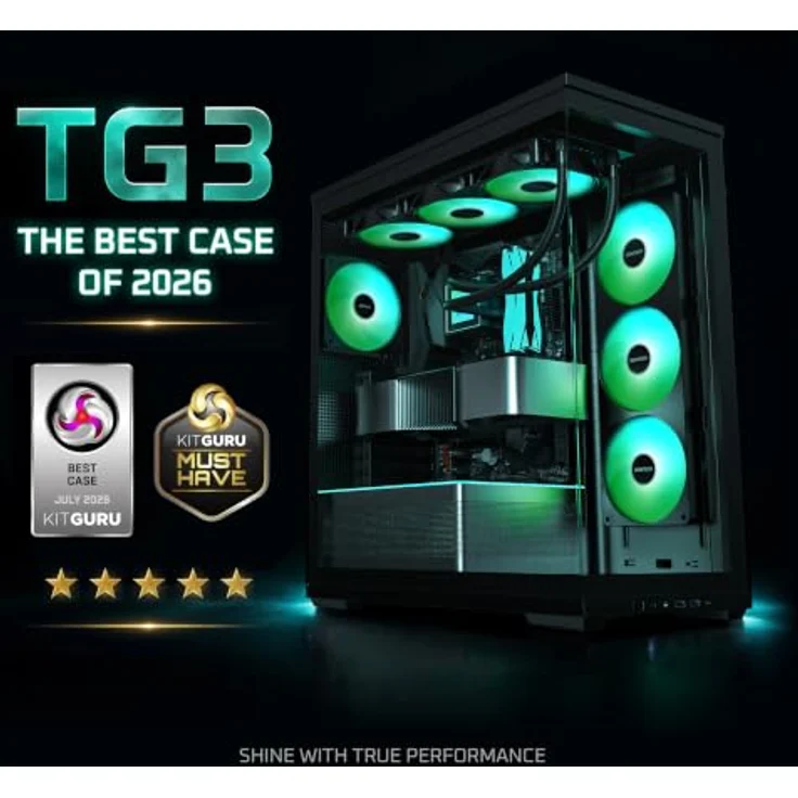 MONTECH PC-Gehäuse Montech TG3 Black, Tower-Gehäuse mit Tempered Glass, ARGB-Beleuchtung und optimalem Airflow – Bild 2