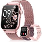 BANLVS Smartwatch Damen (1,85 Zoll, Android, iOS) mit Telefonfunktion, Herzfrequenz, Schlafmonitor, Menstruationszyklus - Rosa