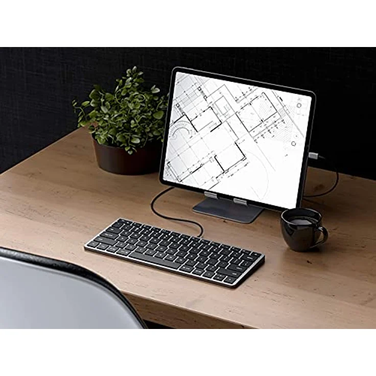 Satechi Slim W1 - Tastatur - hinterleuchtet (Eng. Int., Kabelgebunden), Schwarz – Bild 2