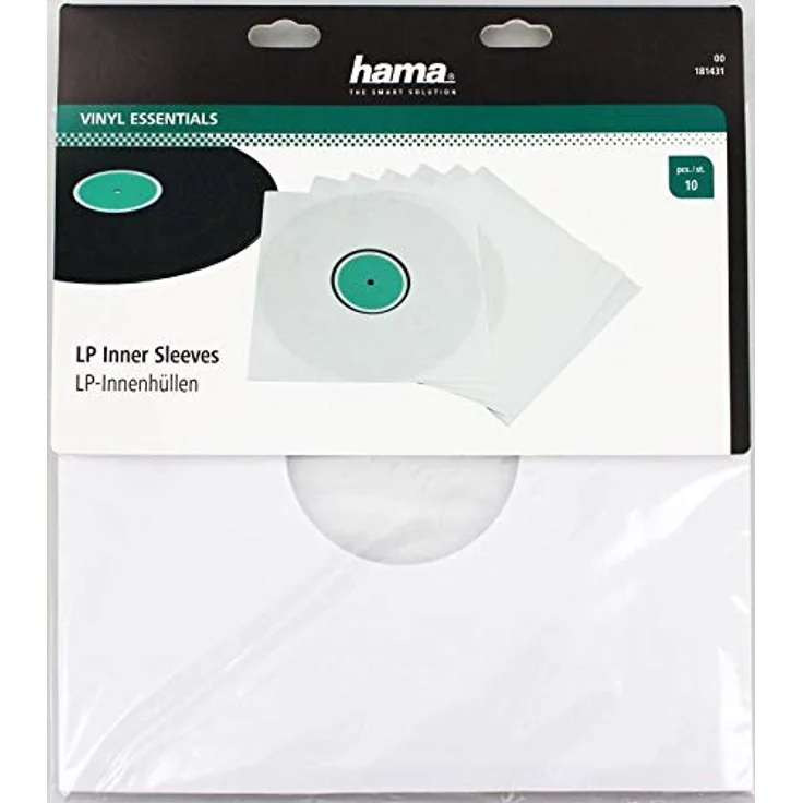 Hama Schallplatten-Innenhüllen, 10 Stück (mit transparentem Sichtfenster) Vinyl LP-Hülle, Schutzhülle – Bild 3