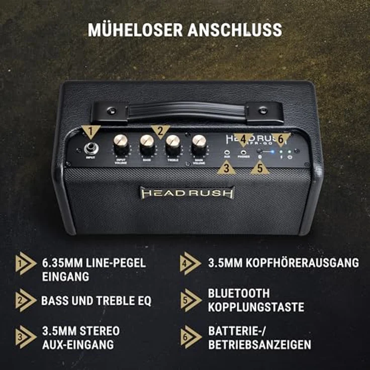 HeadRush FRFR GO, Modeling Combo Verstärker für E-Gitarre, 30 Watt, Bluetooth, 13 Stunden Akkulaufzeit, kompaktes Design – Bild 6