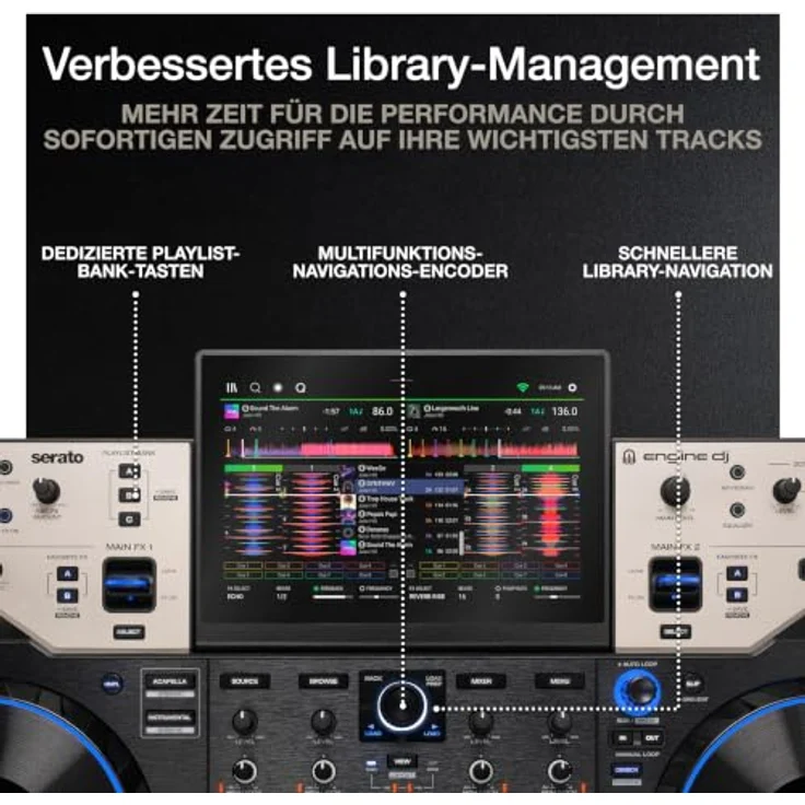 Denon DJ Prime 4 G2, DJ-Controller mit Thon Case Bundle – Bild 8