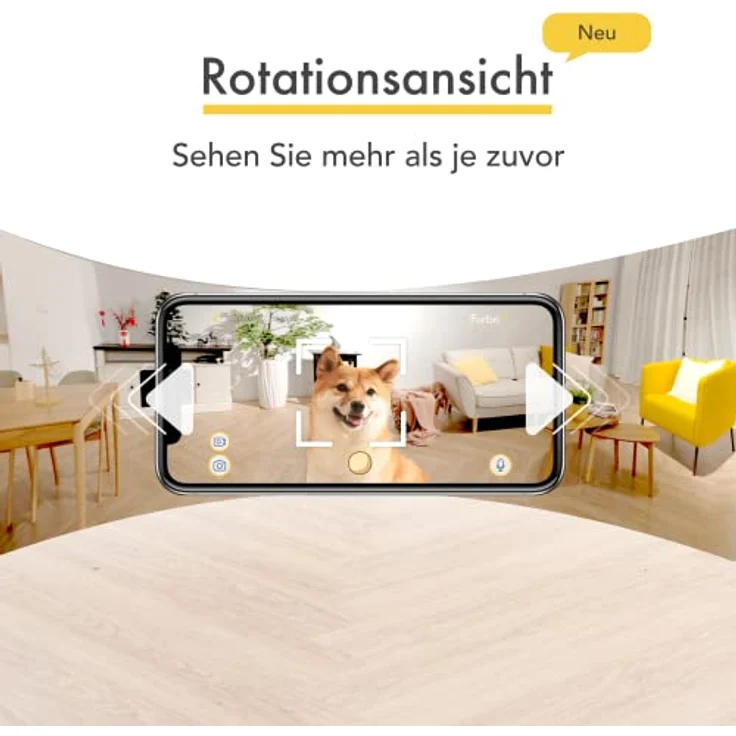 Furbo 360° Hundekamera: [Neu 2023] Rotierende 360°-Weitwinkel-Haustierkamera mit Leckerliwurf, Farbnachtsicht, 1080p-HD-Schwenk, 2-Wege-Audio, Bell-Alarm, WLAN, Entwickelt für Hunde – Bild 2
