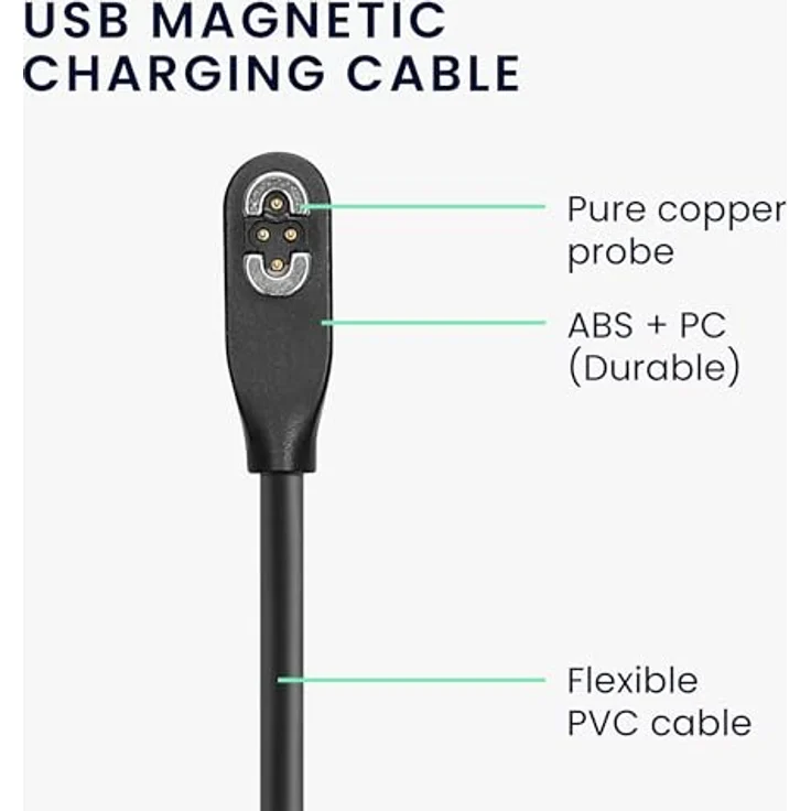 kwmobile USB Kabel Charger für AfterShokz OpenSwim Pro S710, 100 cm Ersatzkabel in Schwarz, schnelle Ladegeschwindigkeit für Fitness Tracker – Bild 4