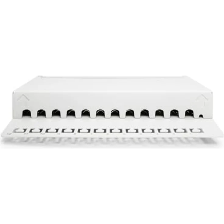 DIGITUS Professional, Cat 6A Desktop LSA Patchpanel, 12-Port, geschirmt, Grau – Bild 3