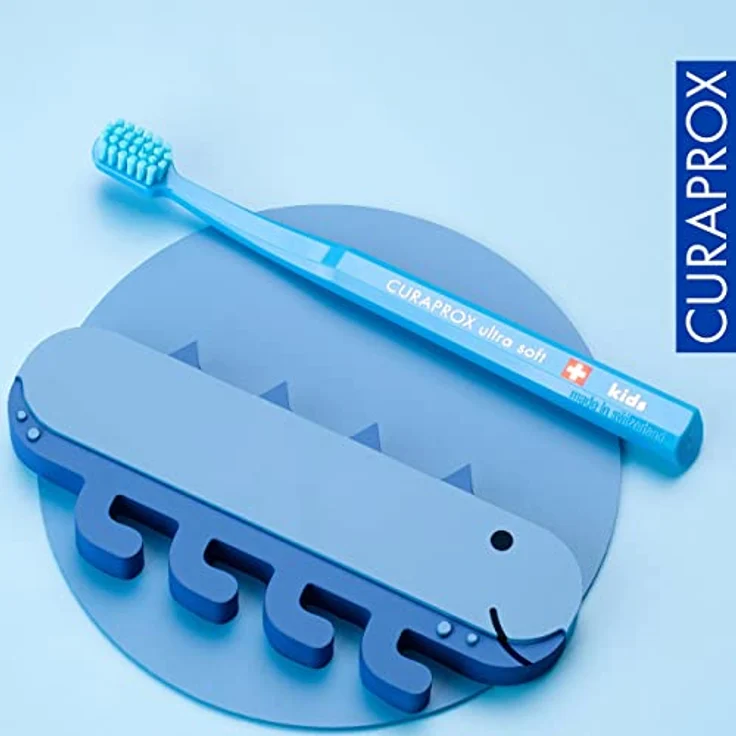 CURAPROX CS Kids Zahnbürste - Handzahnbürste für Kinder mit 5500 Ultra Soft CUREN Borsten und kleinem Bürstenkopf - Blau - Preisvergleich – Bild 5