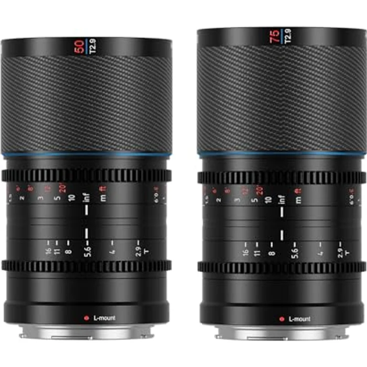 SIRUI Saturn 50mm 75mm Objektiv-Set T2.9 1.6X Vollformat Kohlefaser anamorphes Objektiv, Cine Objektiv weniger als 500 g (Natur Fackel, L Mount) – Bild 1