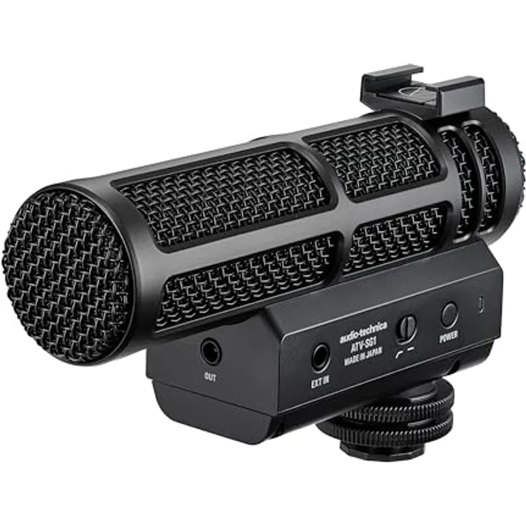 Audio-Technica ATV-SG1, On-Camera-Richtrohrmikrofon mit Keulenrichtcharakteristik, interner Stoßdämpfung und 24H Akkulaufzeit