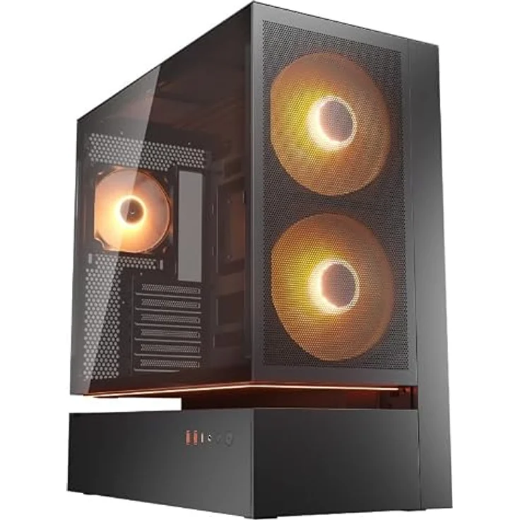Cougar CFV235 Midi-Tower PC Gehäuse, ARGB, Mesh-Design, Schwarz, geeignet für ATX, mATX, Mini-ITX, bis 400 mm Grafikkartenlänge – Bild 1
