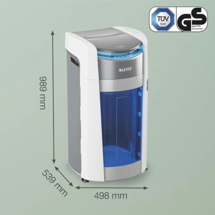 LEITZ IQ OptiMax Autofeed Office Pro 600, Aktenvernichter mit Partikelschnitt P-5, 55 dB, 50 l Auffangbehälter, bis 600 Blatt – Bild 9