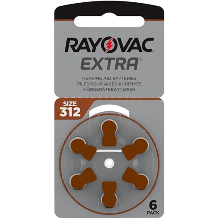 Rayovac Extra Advanced Hörgerätebatterien mit Active-Core-Technologie 312, 60 Batterien