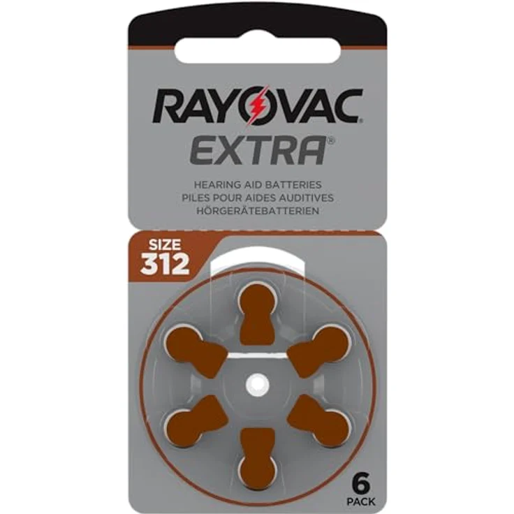 Rayovac Extra Advanced Hörgerätebatterien mit Active-Core-Technologie 312, 60 Batterien – Bild 1