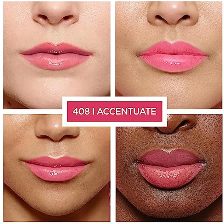 L'Oréal Paris Brilliant Signature Plump-in-Gloss, Lipgloss für maximales Volumen, Nr. 408 I Accentuate – Bild 3