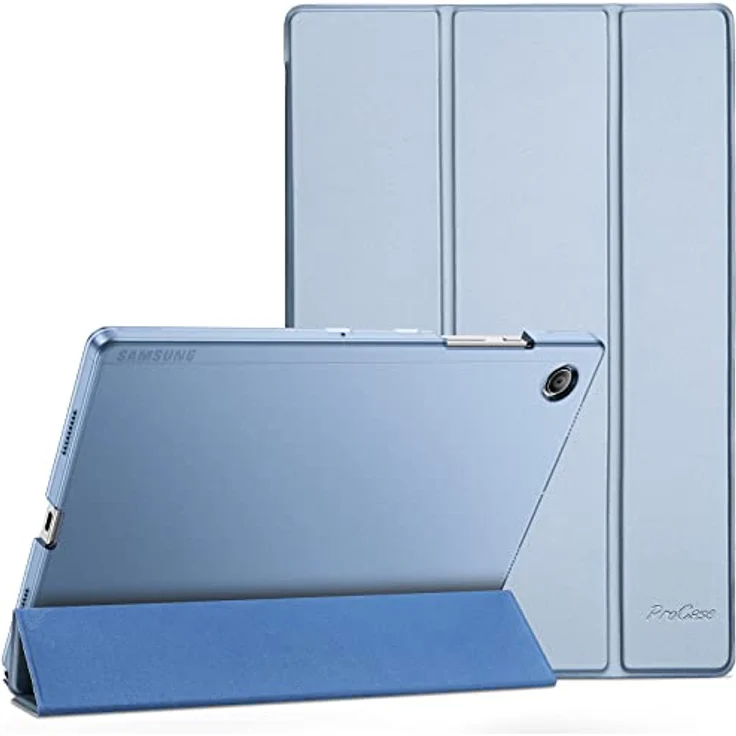 ProCase Hülle für Galaxy Tab A8 10.5” (SM-X200/X205) 2022, Ultra Dünn Leicht Klapp Schutzhülle mit Translucent Frosted Rückhülle - Himmelblau – Bild 1