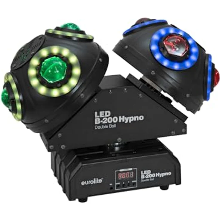 Eurolite LED B-200 Hypno Double Ball, Strahleneffekt Licht Set mit automatischem und Musikmodus, hohe Energieeffizienz – Bild 1