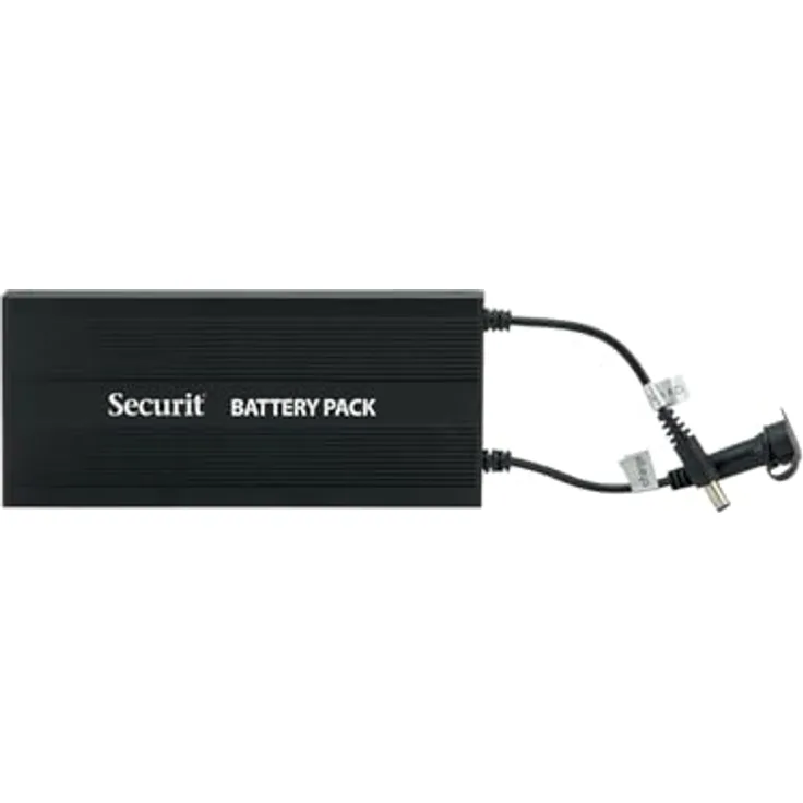 SECURIT Akku für Informationsdisplay mit LED-Beleuchtung, wasserdicht, Betriebsdauer 6 bis 36 Stunden, Schwarz