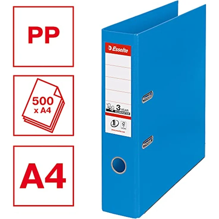 ESSELTE Aktenordner No. 1, Rückenbreite 7,5 cm, Polypropylen kaschiert, blau – Bild 3