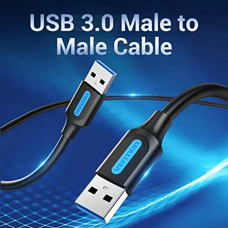 Vention USB 3.0 Stecker auf Stecker Kabel, 2 m, SuperSpeed bis zu 5 Gbit/s, kompatibel mit externen Festplatten, Druckern und Kameras – Bild 2