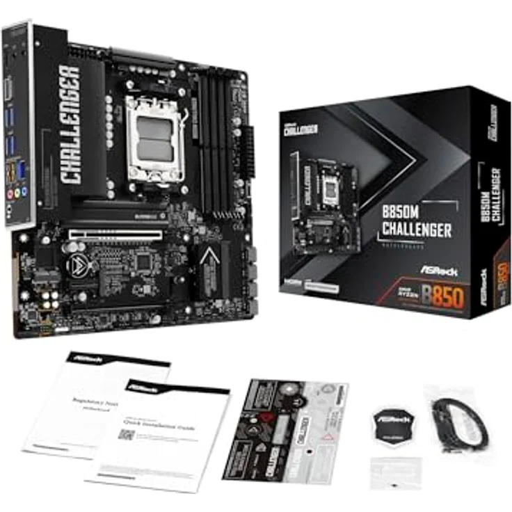 ASRock B850M Challenger AM5, mATX Mainboard mit HDMI/DP, 8+1+1 Phasen Power Delivery, DDR5 bis 8000+ (OC), PCIe 5.0, Realtek 2.5G LAN – Bild 1