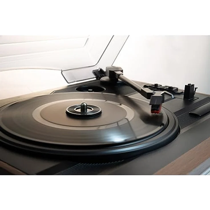 Soundmaster PL186H Plattenspieler mit Radio und Kopfhörerbuchse braun – Bild 3