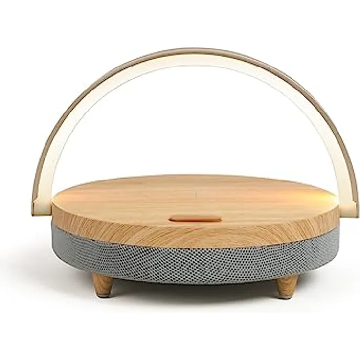 LIVOO TES242 Tragbarer Bluetooth-Lautsprecher mit LED-Beleuchtung, kabelloses Ladegerät und 4 Stunden Spielzeit