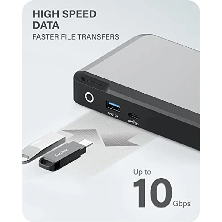 ALOGIC (8 in 1) MX2 USB-C Dual Display 4K@60Hz DisplayPort Alt. Mode Dockingstation - mit 65W Power Delivery – Bild 5