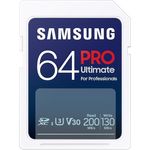Samsung PRO Ultimate SD-Karte, 64 GB, UHS-I U3, Full HD & 4K UHD, 200 MB/s Lesen, 130 MB/s Schreiben, Speicherkarte für Smartphone, Drohne oder Action-Cam, MB-SY64S/WW