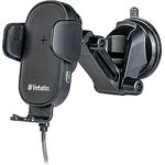 Verbatim Qi Fast Wireless Car Charger FWC-01, Handyhalterung mit Ladefunktion fürs Auto, induktive Handy Ladestation, KFZ Ladegerät für iPhone und Android