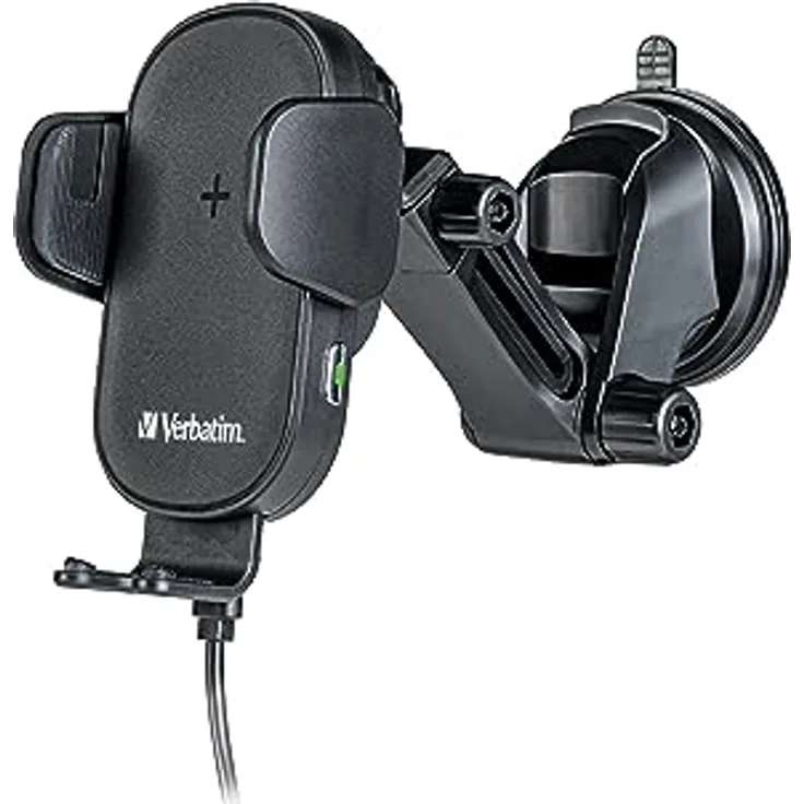 Verbatim Qi Fast Wireless Car Charger FWC-01, Handyhalterung mit Ladefunktion fürs Auto, induktive Handy Ladestation, KFZ Ladegerät für iPhone und Android
