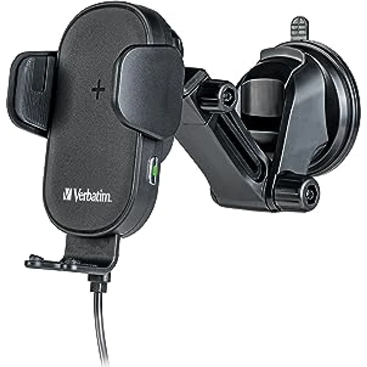 Verbatim Qi Fast Wireless Car Charger FWC-01, Handyhalterung mit Ladefunktion fürs Auto, induktive Handy Ladestation, KFZ Ladegerät für iPhone und Android – Bild 1