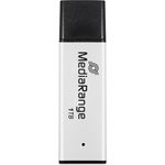 MediaRange High Perf USB Stick 1TB (1000 GB, USB-C), Schwarz-Silber, USB 3.2 Gen1, hohe Übertragungsgeschwindigkeiten