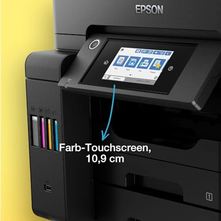EPSON EcoTank ET-5855 Inkjet Colour Multifunction Printer 32ppm (C11CJ29406), Schwarz, Wireless, Duplex-Druck – Bild 8