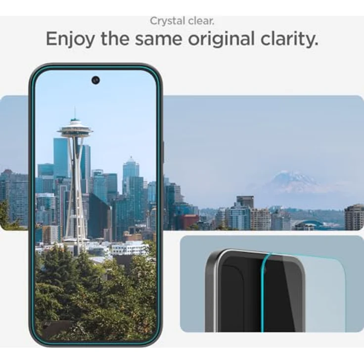 Spigen Glas.tR EZ Fit Schutzfolie kompatibel mit Google Pixel 9a, 2 Stück, Kratzfest, Kristallklar, 9H Härte Folie – Bild 3