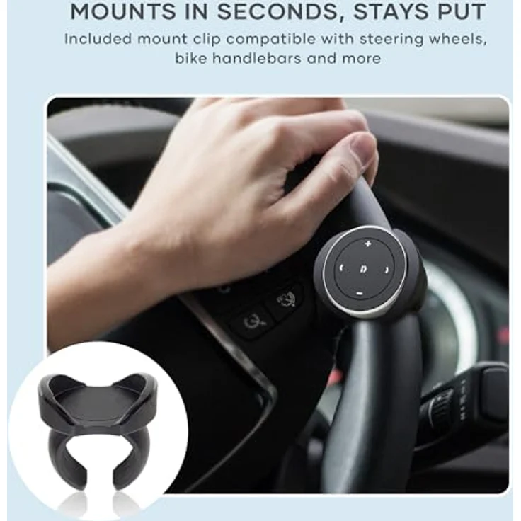 Satechi Bluetooth Media Button, Bluetooth Fernbedienung für Smartphone und Tablet, schwarz – Bild 2