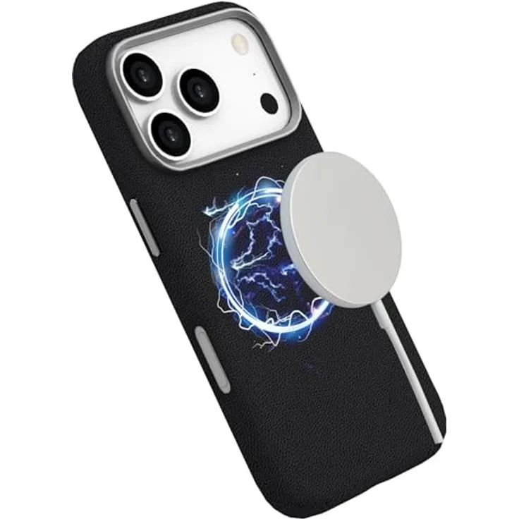 eSTUFF Infinite Venice iPhone 17 Pro, Schwarz Leder mit Magnetverschluss, ES67160029