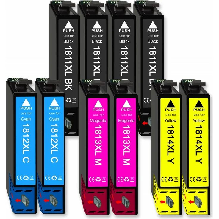 Druckerparadies 10er Pack Druckerpatronen 18 18XL für Epson XP-425, Schwarz, Cyan, Magenta, Gelb, hohe Reichweite bis 470 Seiten