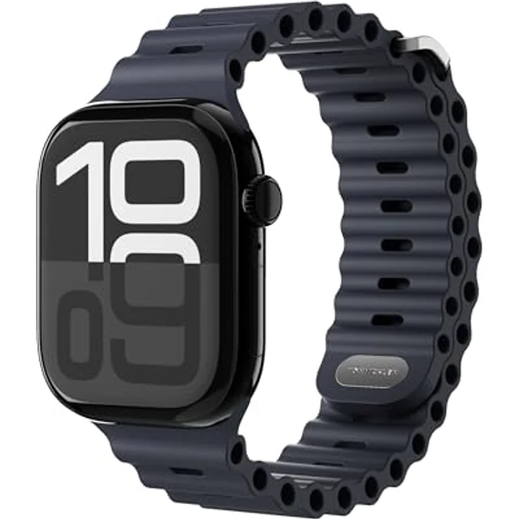 VONMÄHLEN Wave Band 2, Sportliches Silikon Ersatzarmband für Apple Watch, wasserabweisend, Navy – Bild 1