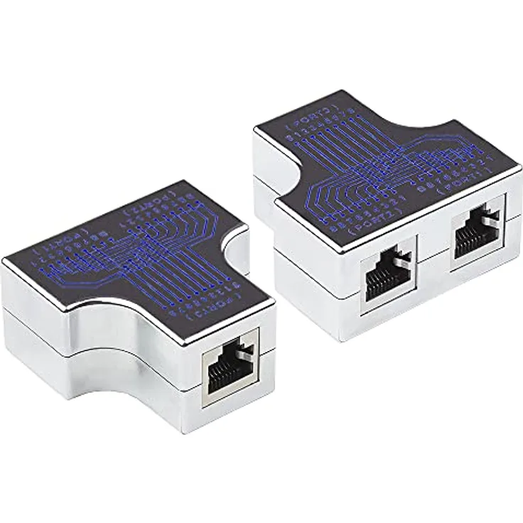 Good Connections Modular T-Adapter - 1x RJ45-Buchse an 2X RJ45-Buchse - Belegung 1:1