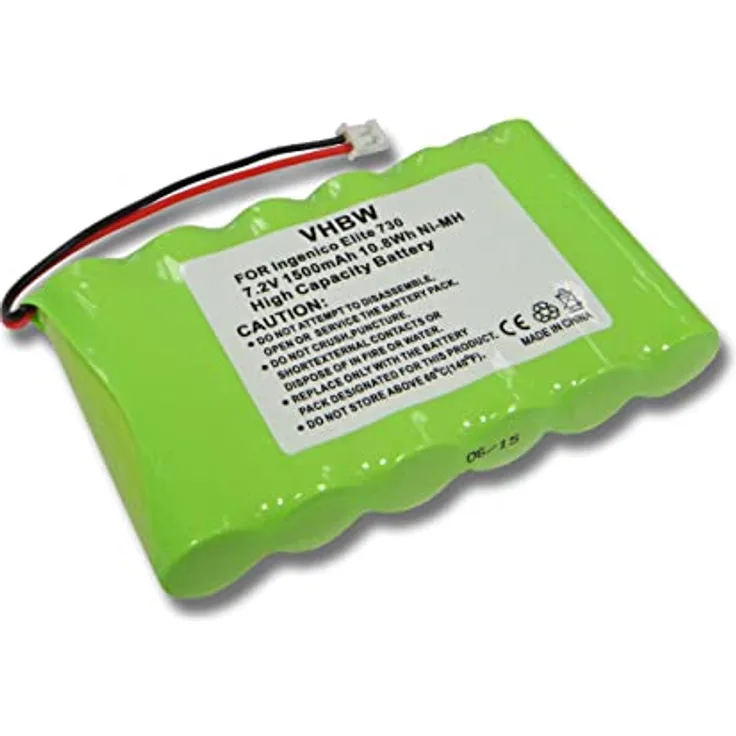 vhbw NiMH Akku 1500mAh (7.2V) für EC Terminal Cash Gerät Incognito Elite 73016, P2000, Serie 7 wie 789316, 6VHAAL, 6N120SFE-15615.