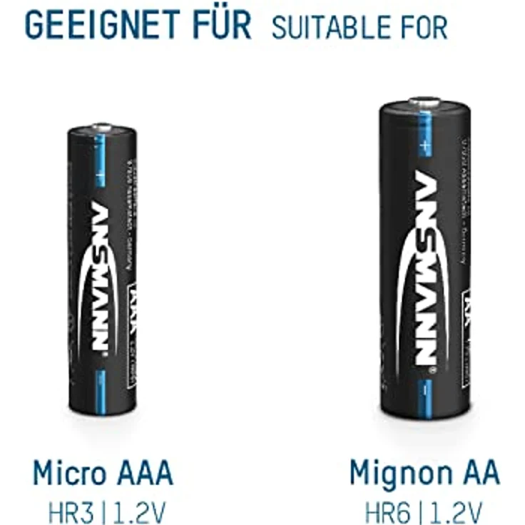 ANSMANN Akku Ladegerät AA AAA für 1-4 NiMH Akkus Basic 4 Ladegerät mit Akkus - Akkuladegerät mit Timer & automatischer Abschaltung für wiederaufladbare Batterien inkl. 4 Mignon AA Accus 1300mAh – Bild 5